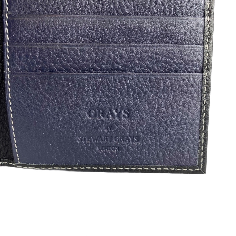 Grays - Stuart Grays of London leather passport cover NWOT black & purple unisex - Picture 6 of 16